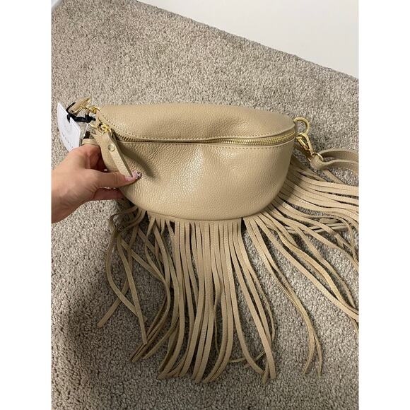 New Marlon Western Fringe Bum Bag, Tan Made in Italy - Picture 2 of 5